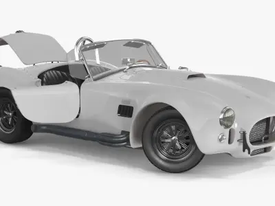 Racing Retro Car White Rigged 3D model