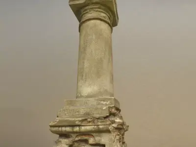 Scanned photorealistic old pillar for grave decoration Low-poly 3D model