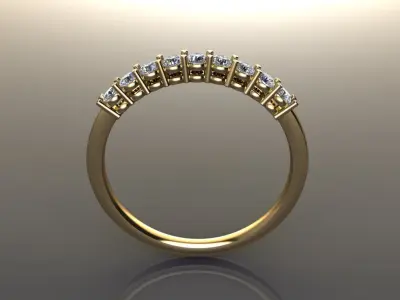 Basket 1 Quarter Diamond Fashion Band Ring 3D print model