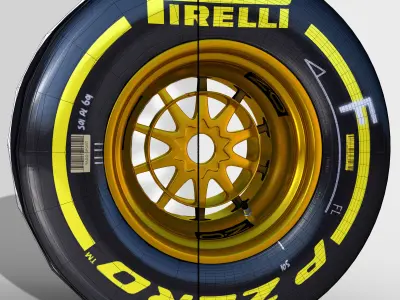 E23 Soft front tyre Low-poly 3D model