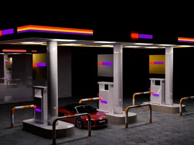 GAS STATION 3D model shop
