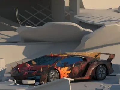 death race car low poly  Low-poly 3D model