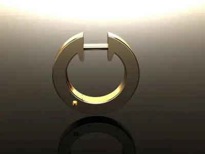 Simple Square Hoop Earring Size Large 3D print model