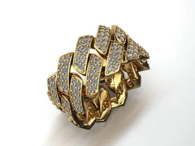 CUBAN RING SQUARE SIZE 10 USA 3D print model