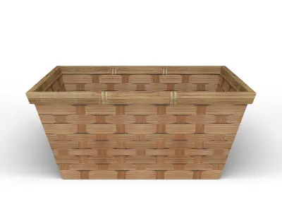 Wood Basket Decoration Low-poly 3D model