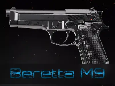 Beretta M9 Low-poly 3D model