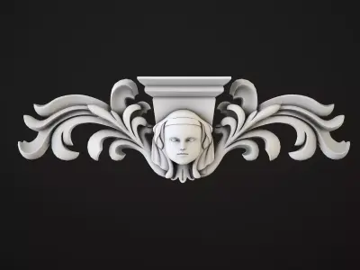 Cartouche statue of woman 3D model