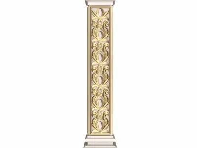 Stair Baluster 02 White Low-poly 3D model