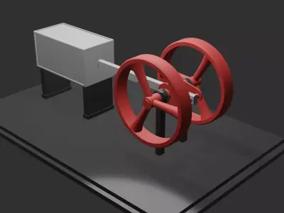 Simple animated engine Free 3D model