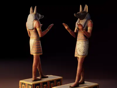 Egyptian Anubis Statue Low-poly 3D model