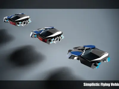 Simplistic Flying Vehicle 013 Low-poly 3D model