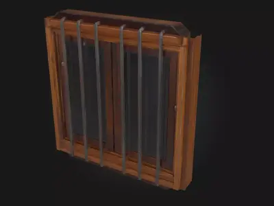 Window with Bars Secure Architectural  3D model