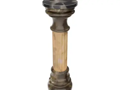 Decorative Marble Column Pedestal Low-poly 3D model