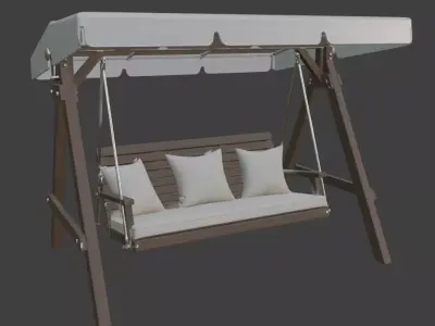 Outdoor Swing with Cushions 3D model