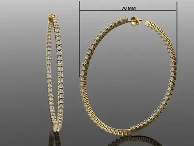 Women Diamond Earrings 3D print model 49