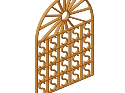 Plastic Premium Arch Window Grill Toy 3D model