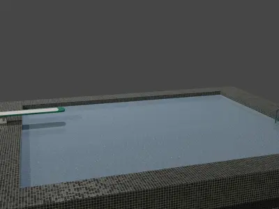 Diving board and ladder 3D model