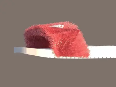 Slippers furry slipper Free 3D model