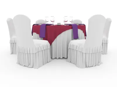Banquet Table and Chair 36 3D model