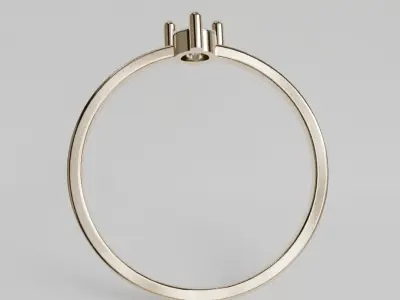 single solitaire ring 3D print model