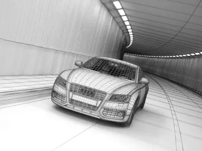 Subway With Car Audi 3D model