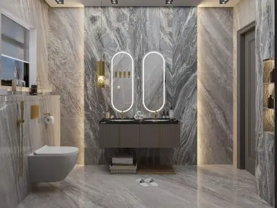 Modern Luxury Bathroom Interior Scene  3D model 3D model