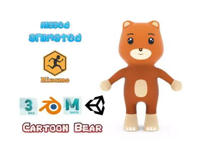 Character001 Animated Bear 3D  Low-poly 3D model