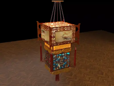 Chinese palace lantern  3D model 2