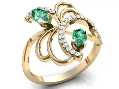 kolco emerald and diamond ring Free 3D model