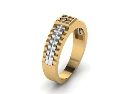 men wedding ring for daimonds 3D print model