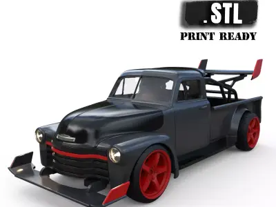 Ready to print racing Car drift Chev pickup 3100 3D print model