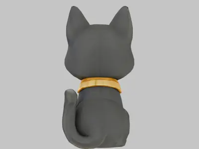 Bastet Cat Black Kitty Kitten  Low-poly 3D model