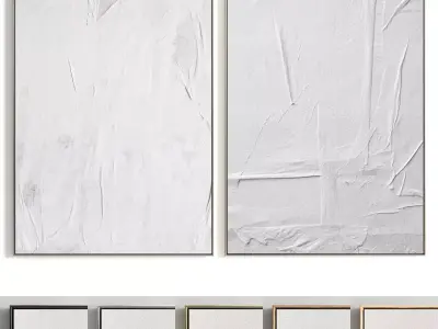 Plaster Two Photo Frame 306 Low-poly 3D model