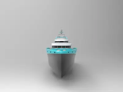 Luxury Yacht Blue Black 3D model