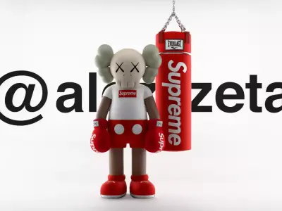 Kaws Box Supreme Textured Low-poly 3D model