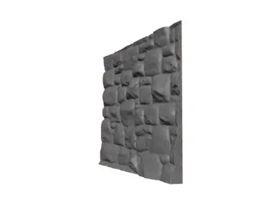 Cracked Shale Masonry Wall 3D model