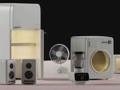 Household set 3D model