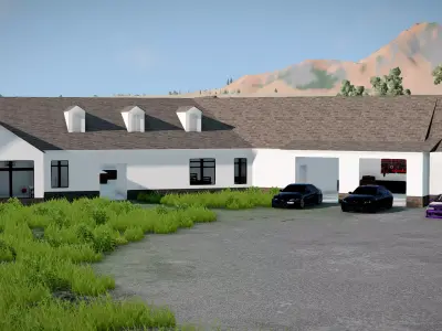 House with a 4 Car Garage Free low-poly 3D model