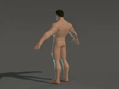 Rigged muscle man character 2016 3D model