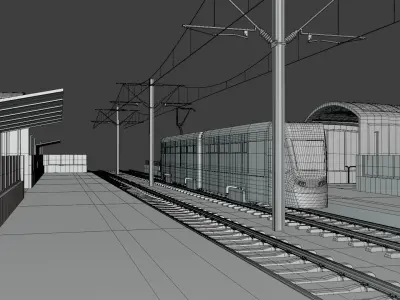 Stadler tram stop V 3D model