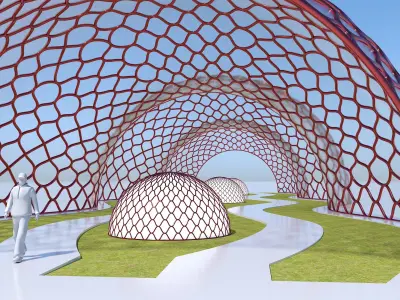 Park decorative glass tunnel 3D model