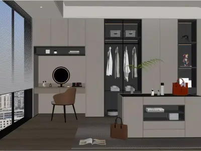 Modern Light Luxury Cloakroom 3D model