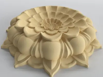 Decorative rosette with architectural carving 3D model