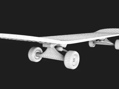 Skateboard 3D Model with wheels 3D model