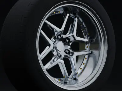 Blitz Type 03 Aftermarket Wheel Low-poly 3D model