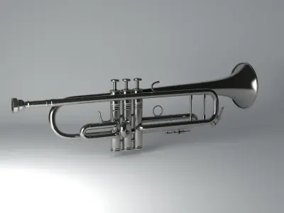 Trumpet 3D Model gold 3D model