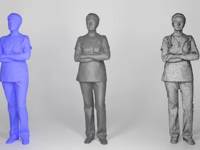 Adult surgical nurse in red uniform 144 Low-poly 3D model