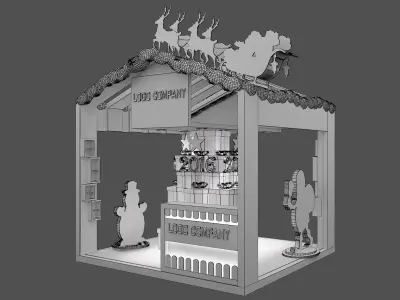  Christmas kiosk booth a65 3D model