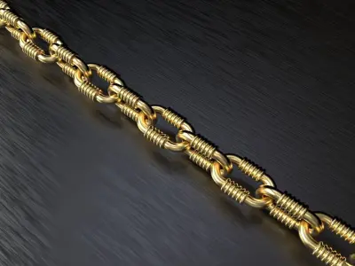 Tiffany chain link bracelet or necklace sizes pack 3D print model