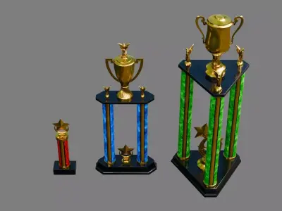 Column Trophies Low-poly 3D model